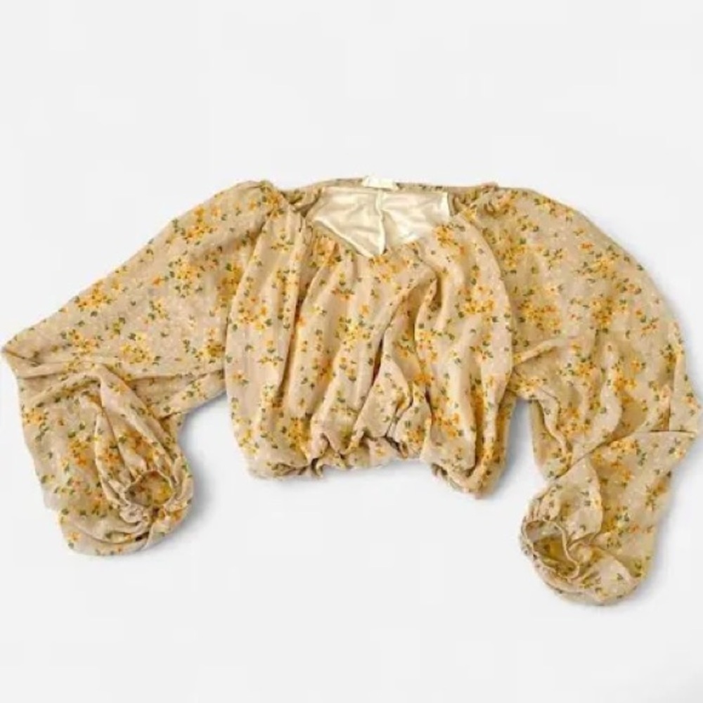 Altar'd State Yellow Floral Top